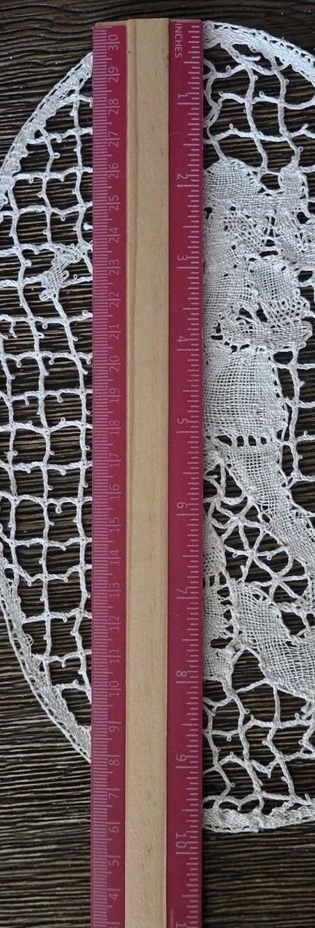 4 Antique Figural Needle Lace Doilys Inserts Applique Table Decoration Oval